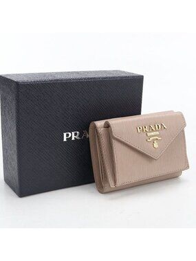 Prada Vitello Move Trifold Wallet Leather